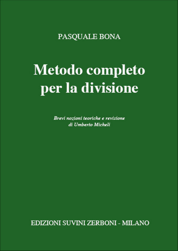 Pasquale Bona, Metodo Completo Per La Divisione&nbsp;&nbsp;&nbsp;&nbsp;Partitur