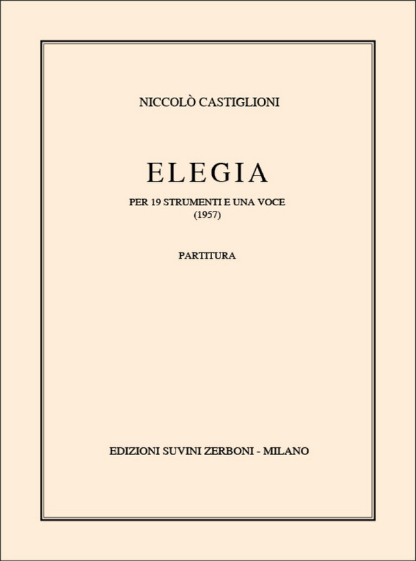 Elegia (1957)  per 19 strumenti e una voce  partitura