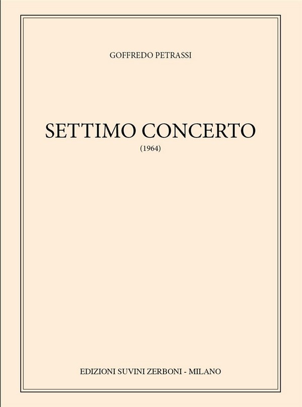 Goffredo Petrassi, Settimo Concerto&nbsp;&nbsp;Chamber Orchestra&nbsp;&nbsp;Partitur