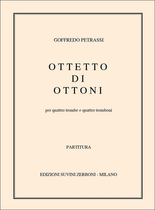 Goffredo Petrassi, Ottetto Di Otton&nbsp;&nbsp;Blechbläserensemble&nbsp;&nbsp;Partitur