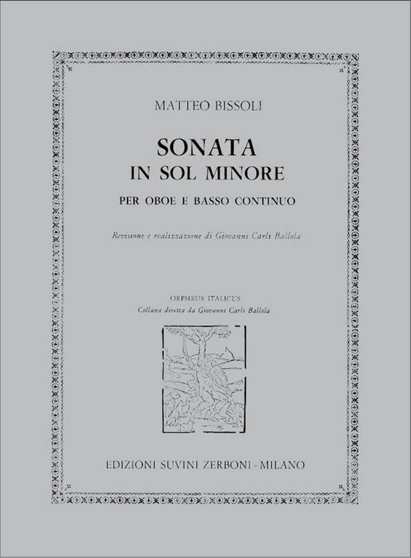 Sonata in Sol Minore&nbsp;&nbsp;Per Oboe E Basso Continuo&nbsp;&nbsp;Partitur