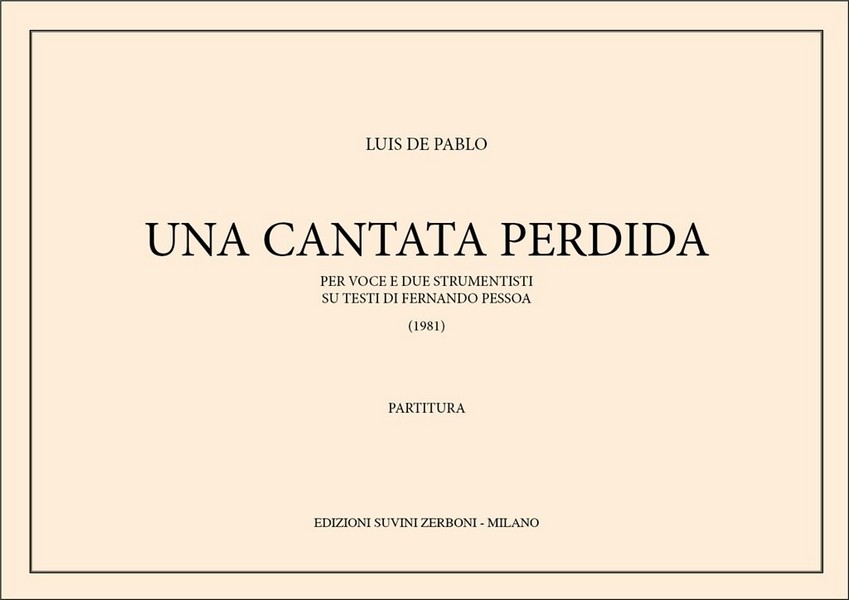Una Cantata Perdida (1981)&nbsp;&nbsp;&nbsp;&nbsp;Partitur