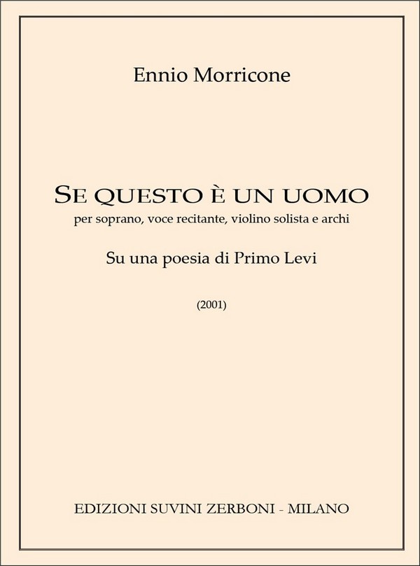Se questo è un uomo  per soprano, voce recitante, violino solista e archi  Partitur