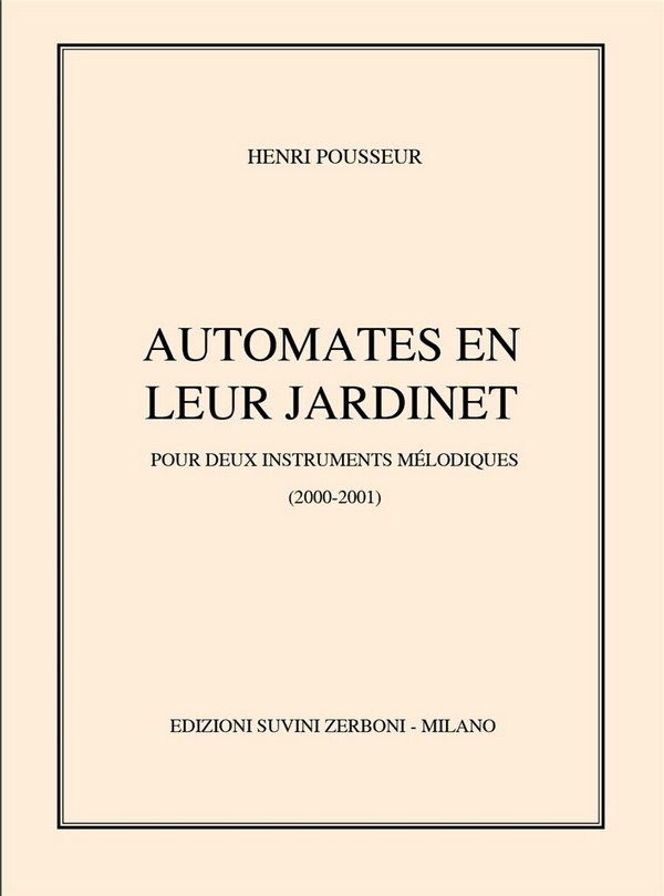 Automates dans leur Jardinet (2000-2001)  Mixed Ensemble  Partitur