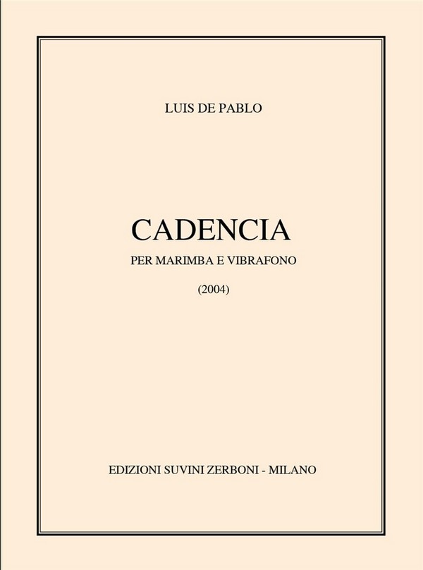 Cadencia (2004)   Per Marimba E Vibrafono  Partitur