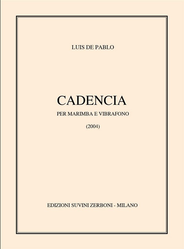 Cadencia (2004)   per marimba e vibrafono   