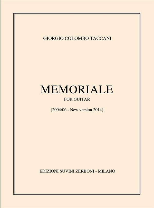 Memoriale (2004/2006)   Per Chitarra  Partitur