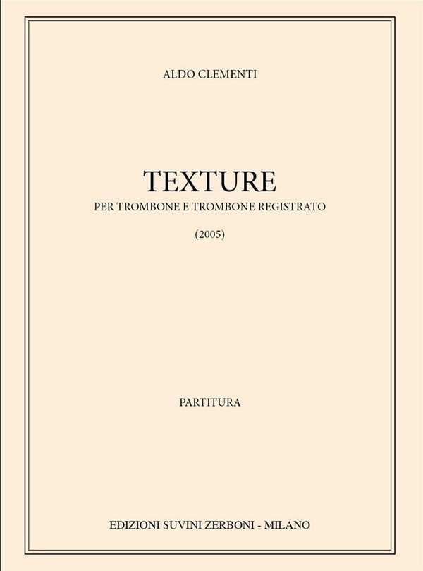 Texture  per trombone e trombone registrato  Partitur