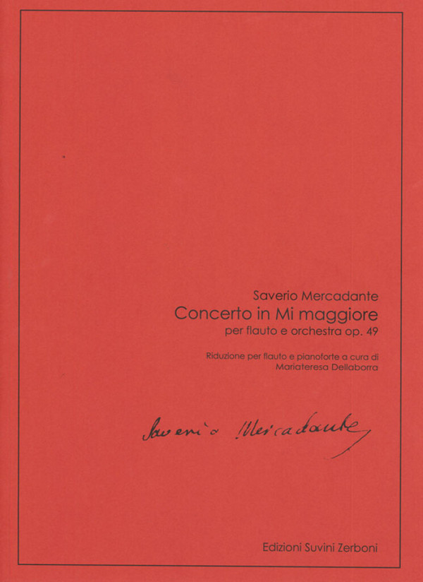 Concerto in Mi maggiore op. 49  per flauto e orchestra  riduzione per flauto e pianoforte