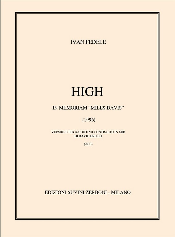 High   versione per sax  Partitur