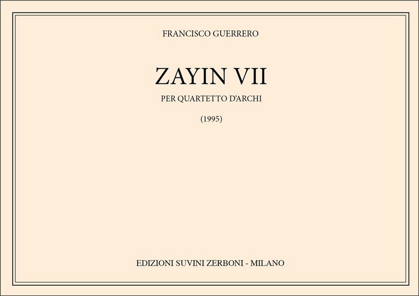 Zayin VII&nbsp;&nbsp;Streichquartett&nbsp;&nbsp;Partitur