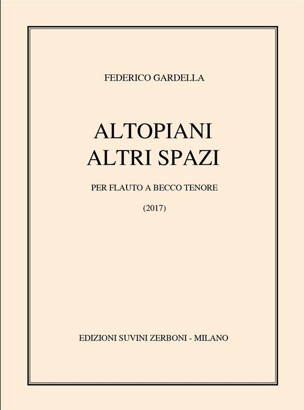 Altopiani/Altri spazi  Tenor Recorder  