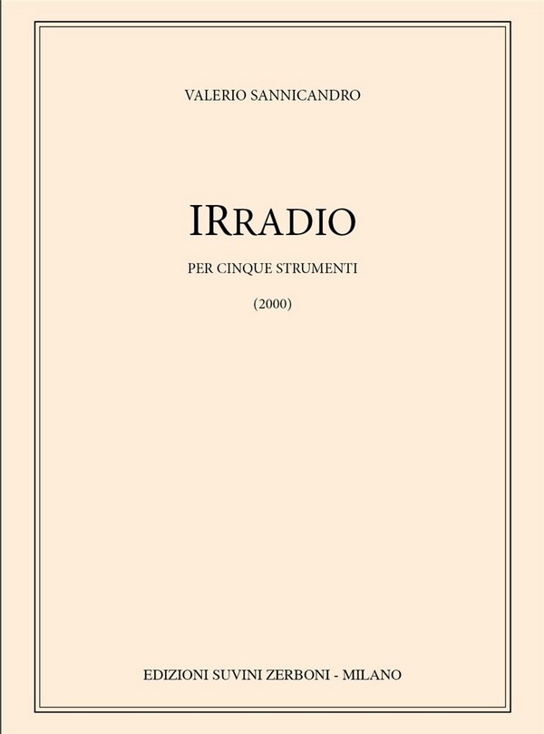 Irradio  per cinque strumenti  Partitur