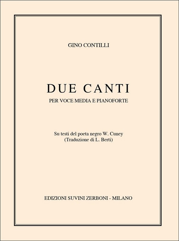 Gino Contilli, Due Canti&nbsp;&nbsp;Vocal and Piano&nbsp;&nbsp;Partitur