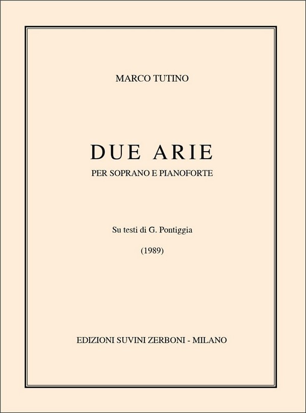 Due Arie  Soprano and Piano  Partitur