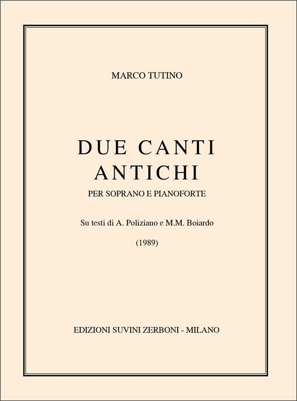 Due Canti Antichi  Soprano and Piano  