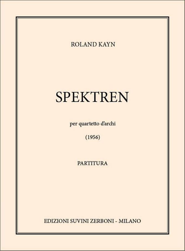 ESZ00666600  Spektren&nbsp;&nbsp;für Streichquartett&nbsp;&nbsp;Partitur