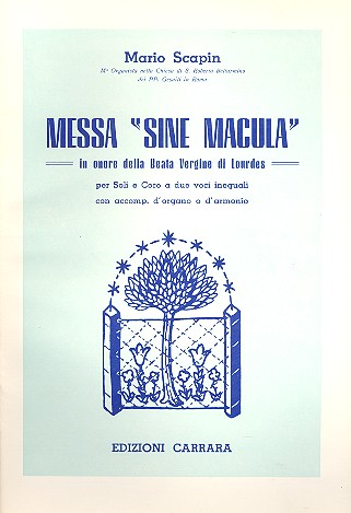 Messa sine macula per soli, coro e&nbsp;&nbsp;organo (armonio)&nbsp;&nbsp;partitura