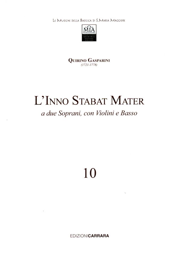 L' Inno Stabat Mater  per 2 soprani, 2 violini e basso  partitura