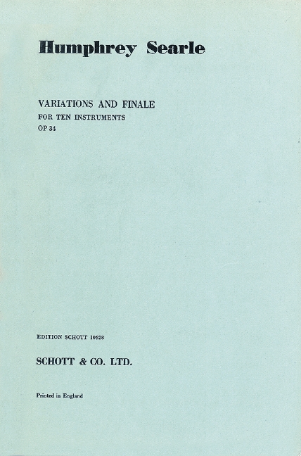 Variations and Finale op. 34  Piccoloflöte, Oboe, Klarinette, Fagott, Horn, 2 Violinen, Viola, Violo  Studienpartitur