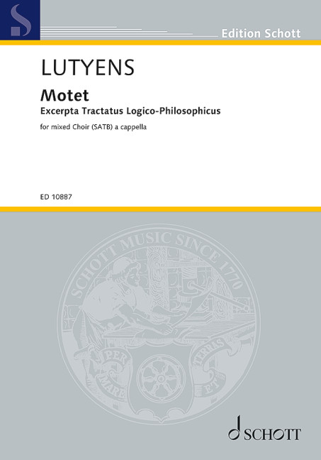 Motet op. 27&nbsp;&nbsp;for mixed chorus a cappella&nbsp;&nbsp;score