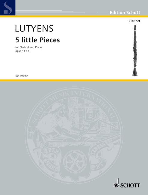 Lutyens, Elisabeth 5 Little Pieces op. 14/1&nbsp;&nbsp;für Klarinette und Klavier&nbsp;&nbsp;