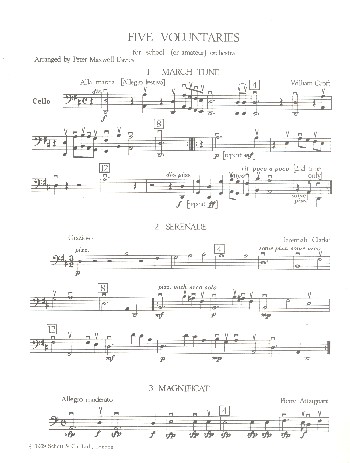 5 Voluntaries  für Schulorchester  Violoncello