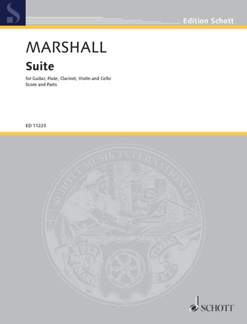 Marshall, Nicolas Suite&nbsp;&nbsp;&nbsp;&nbsp;Gitarre, Flöte, Klarinette, Violine und Violoncello Partitur und Sti