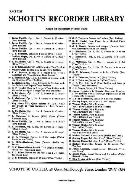 Dekker, Dirk 4 Bicinien&nbsp;&nbsp;für 2 Alt-Blockflöten&nbsp;&nbsp;Spielpartitur