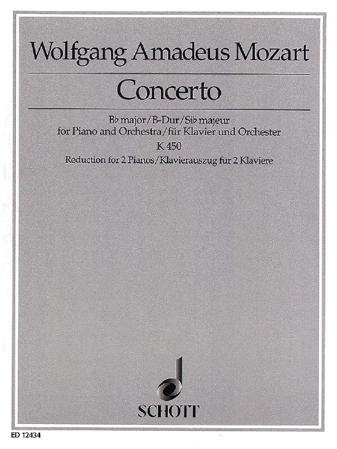Konzert Nr. 15 B-Dur KV 450&nbsp;&nbsp;für Klavier und Orchester&nbsp;&nbsp;Klavierauszug für 2 Klaviere