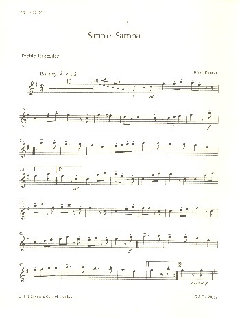 Simple Samba&nbsp;&nbsp;for 2 recorders (SS/SA) and piano&nbsp;&nbsp;treble recorder