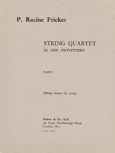 String Quartet in One Movement op. 8  für Streichquartett  Stimmensatz