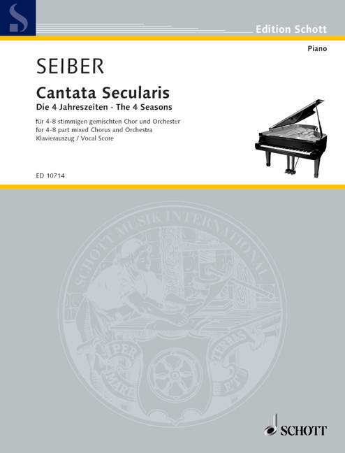 Cantata Secularis  für gemischten Chor und Orchester  Klavierauszug
