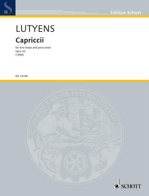 Lutyens, Elisabeth Capriccii op. 33&nbsp;&nbsp;für 2 Harfen und Schlagzeug&nbsp;&nbsp;Spielpartitur