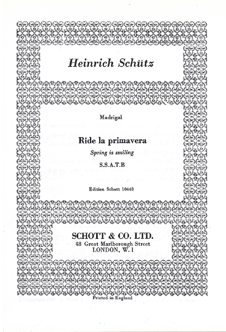 Ride la Primavera&nbsp;&nbsp;für gemischten Chor (SSATB)&nbsp;&nbsp;Chorpartitur
