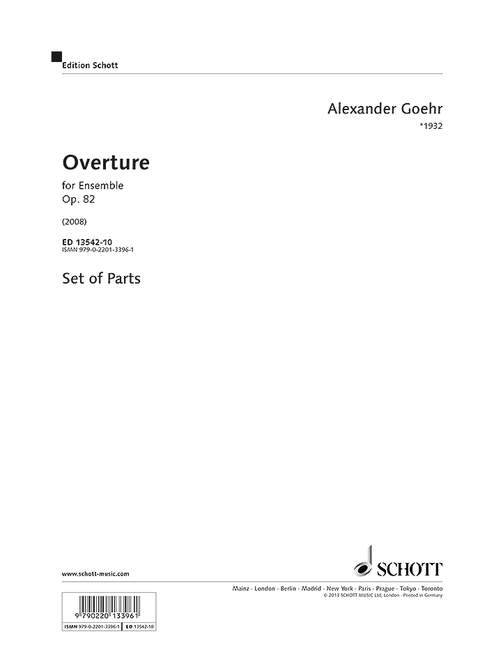 Goehr, Alexander Overture op. 82&nbsp;&nbsp;for ensemble&nbsp;&nbsp;Ensemble Stimmensatz