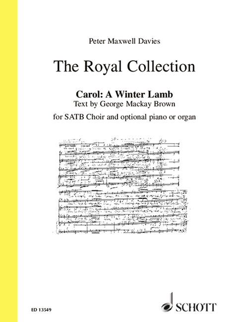 A Winter Lamb  for mixed chorus a cappella (piano/organ ad lib)  score