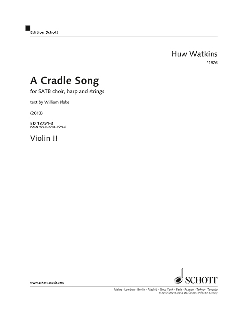 ED13791-03  Huw Watkins, A cradle song (2013)&nbsp;&nbsp;for SATB choir, harp and strings&nbsp;&nbsp;Violine 2