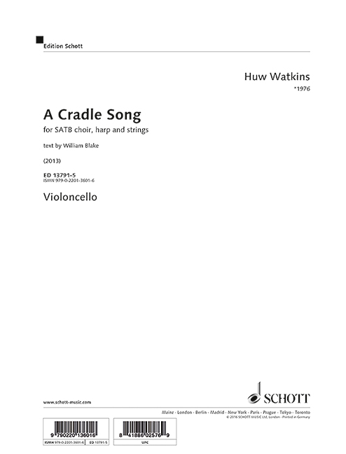 ED13791-05  Huw Watkins, A cradle song (2013)&nbsp;&nbsp;for SATB choir, harp and strings&nbsp;&nbsp;Violoncello