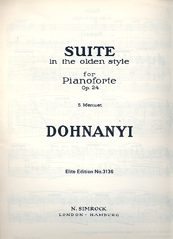 Menuett op.24,5  für Klavier  