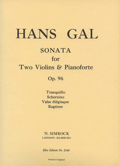 Sonata op.96  für 2 Violinen und Klavier  