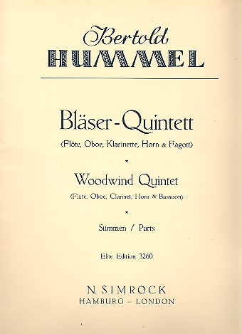 Quintett op.22&nbsp;&nbsp;für Flöte, Oboe, Klarinette, Horn und Fagott&nbsp;&nbsp;Stimmen