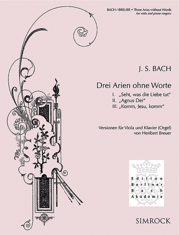 3 Arien ohne Worte  für Viola und Klavier (Orgel)  