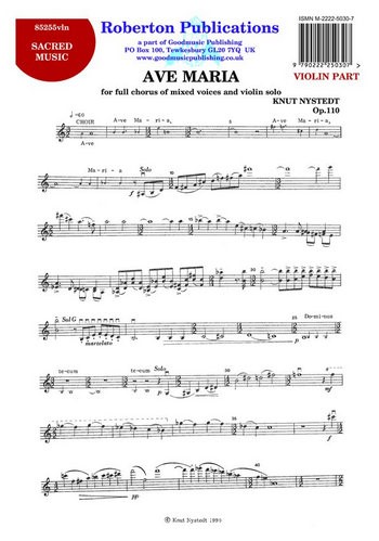 Ave Maria op.110  for mixed chorus and violin  violin