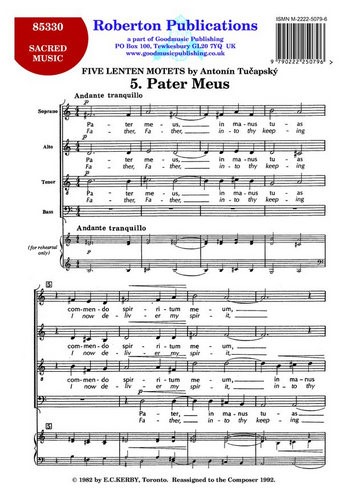 Pater Meus for mixed chorus  a cappella  (with piano for rehearsal)