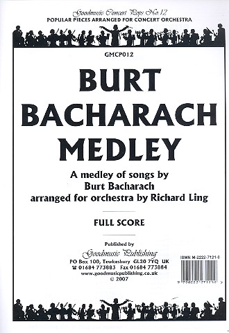 Burt Bacharach Medley:  for orchestra  score