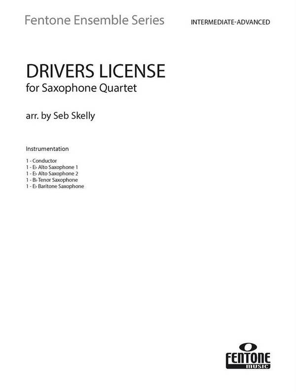 Drivers License  for Saxophone Quartet [AATB]  set
