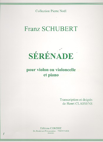 Sérénade&nbsp;&nbsp;pour violon ou violoncelle et piano&nbsp;&nbsp;