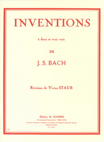BACH Johann Sebastian&nbsp;&nbsp;Inventions à 2 et 3 voix&nbsp;&nbsp;piano Partition