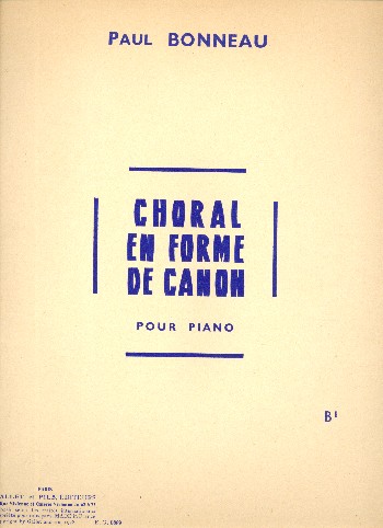 Choral en forme de canon&nbsp;&nbsp;pour piano&nbsp;&nbsp;